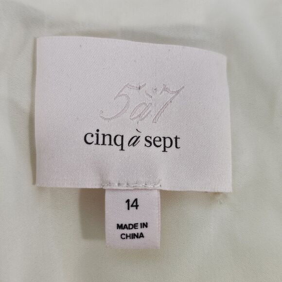 Cinq a Sept Abytha Belted Faux Leather Mini dress in Alabaster Size 14 - Picture 5 of 11